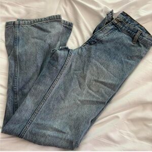 J.Galt / Brandy Melville blue denim bootcut jeans with butt rip #bootcutjeans